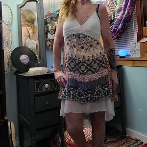 Miss Me Patchwork Cottage Boho Midi Sundress